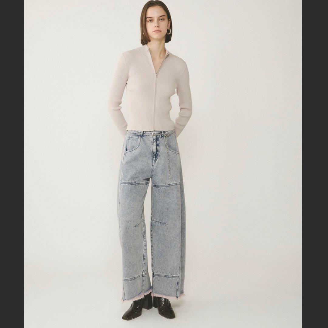 新品タグ付 グレースコンチネンタル＊36＊ライン切替デニムパンツ 完売 25ss