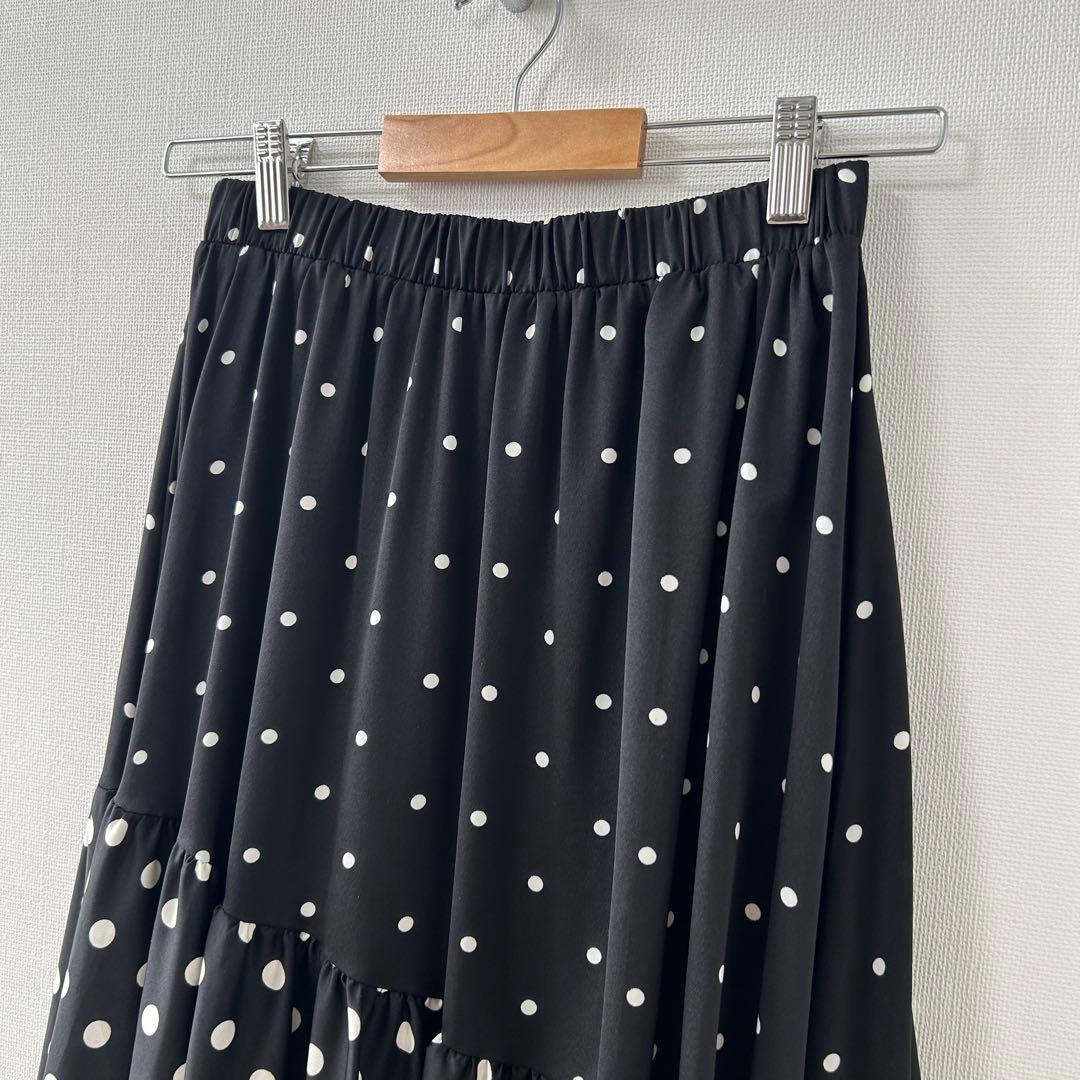 美品✨BEARDSLEY ビアズリー　ドットパッチワークロングスカート