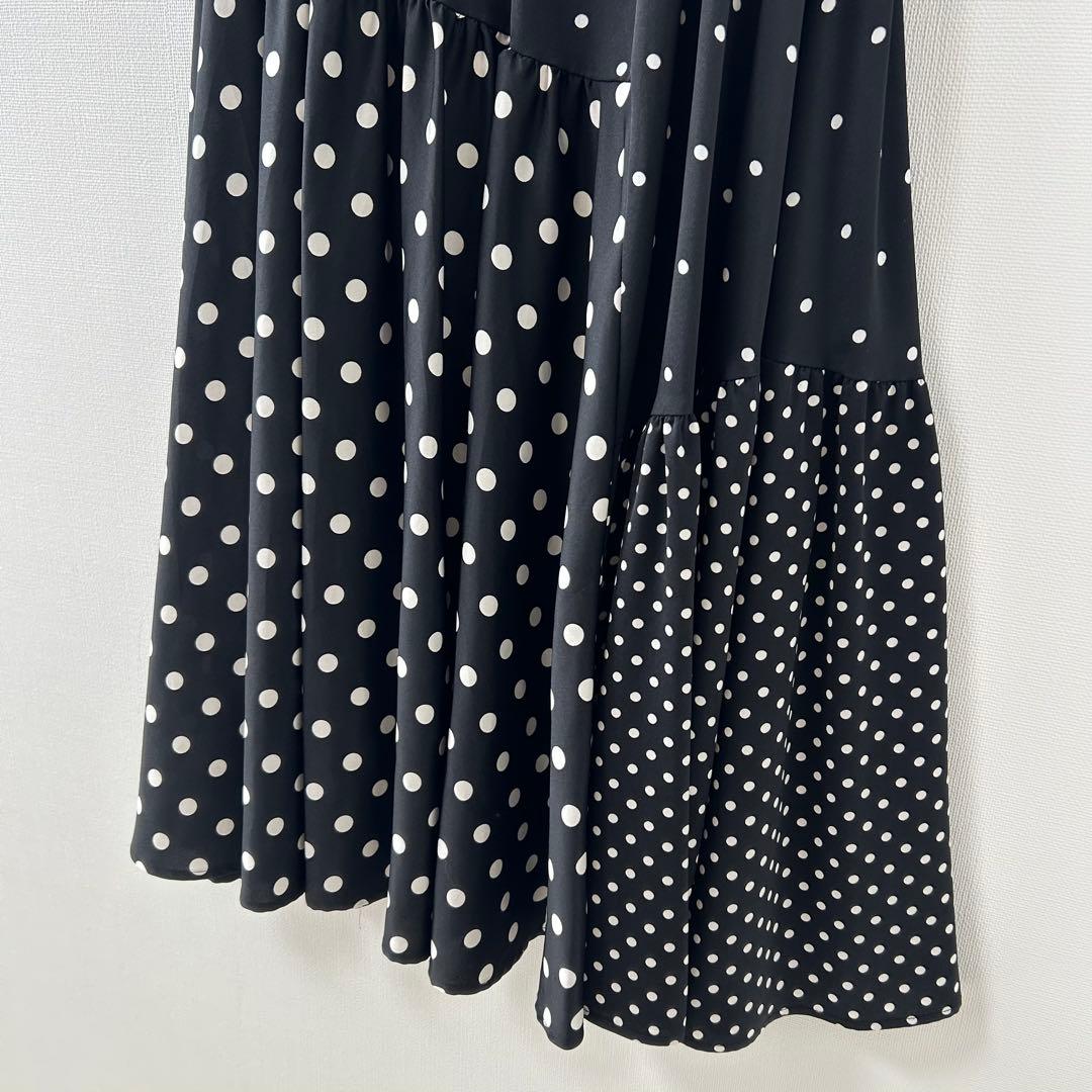 美品✨BEARDSLEY ビアズリー　ドットパッチワークロングスカート