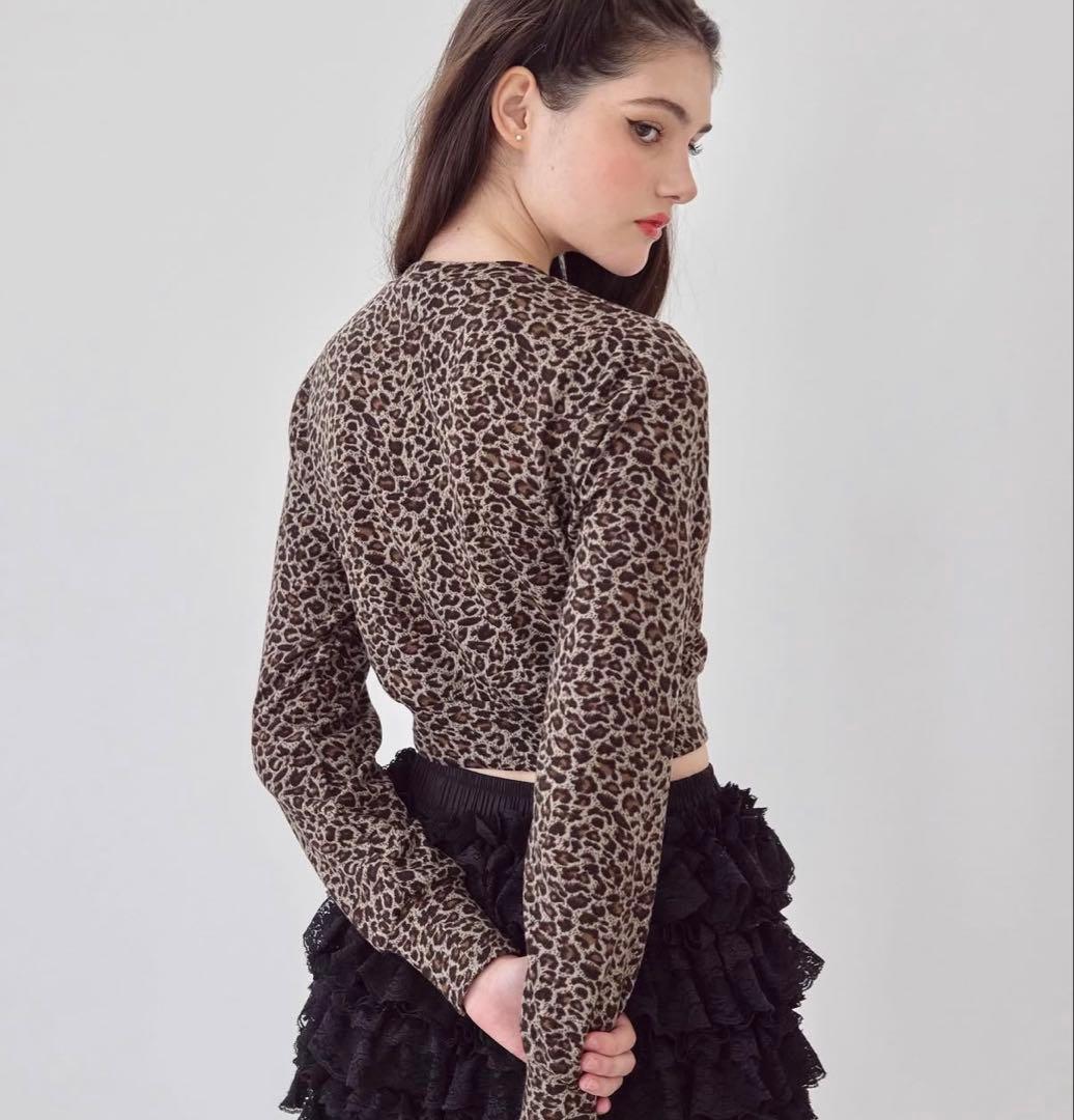 週末限定値下LeopardRoseflowermotifknitcardigan