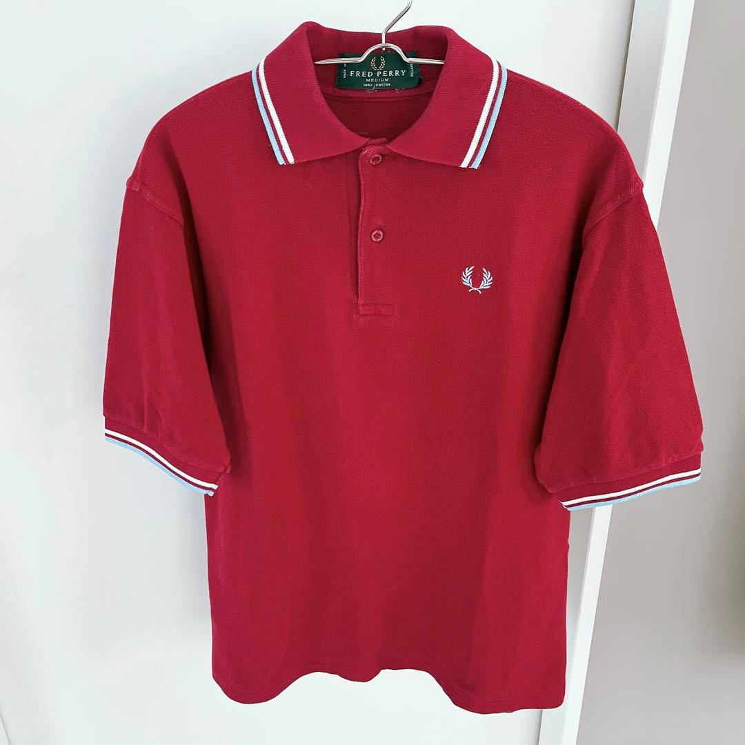 90s　FRED PERRY　ポロシャツ　レッド　M1200　旧タグ　M