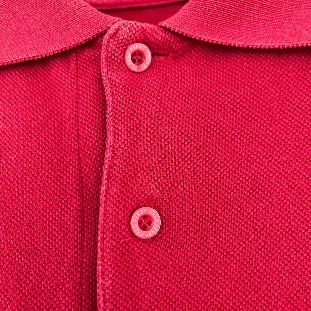 90s　FRED PERRY　ポロシャツ　レッド　M1200　旧タグ　M