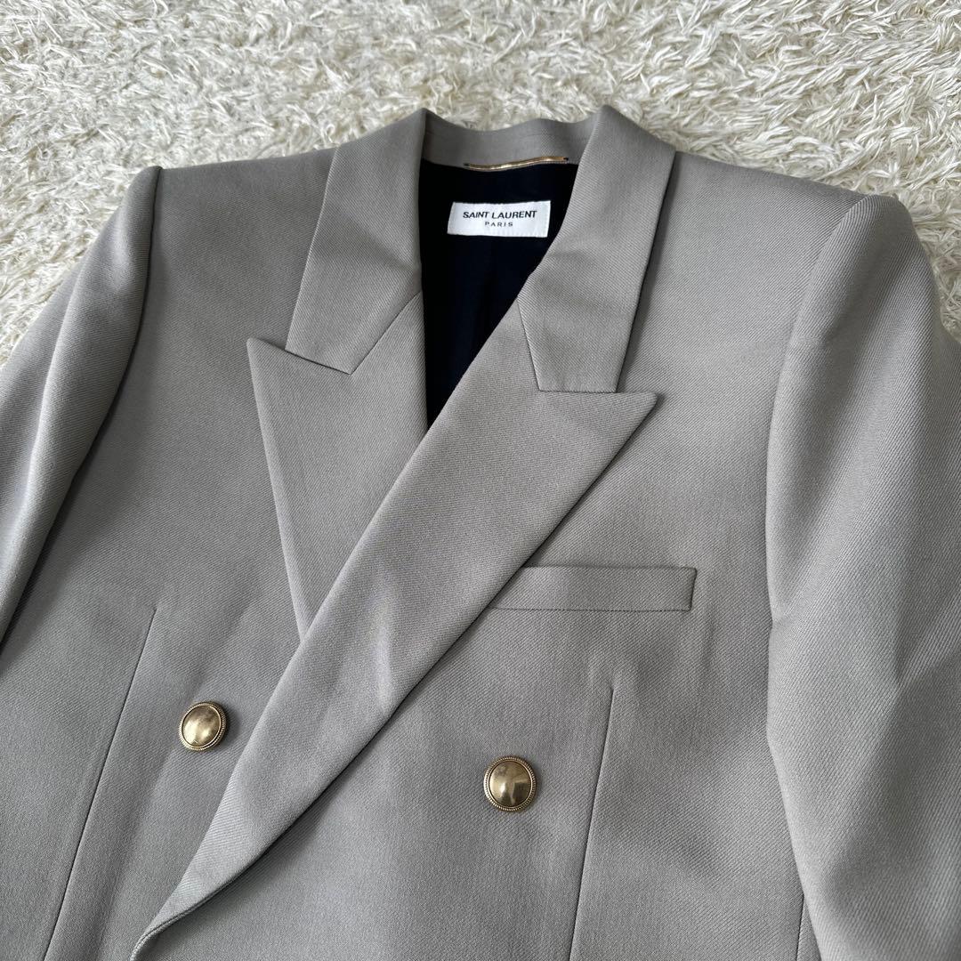 20SS SAINT LAURENT 金ボタン ダブル テーラードジャケット