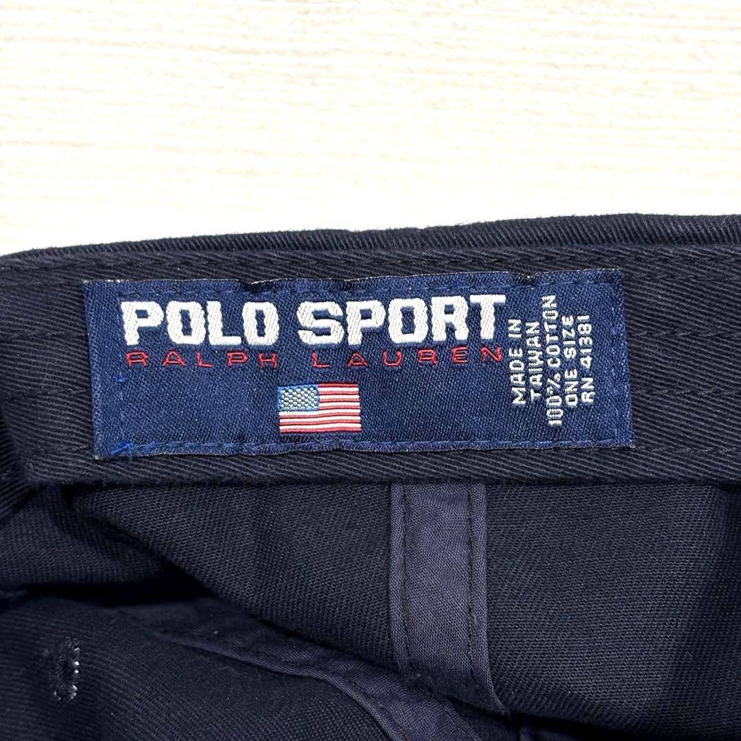 美品 90s 台湾製 紺 POLO SPORT ポロスポーツ キャップ ネイビー