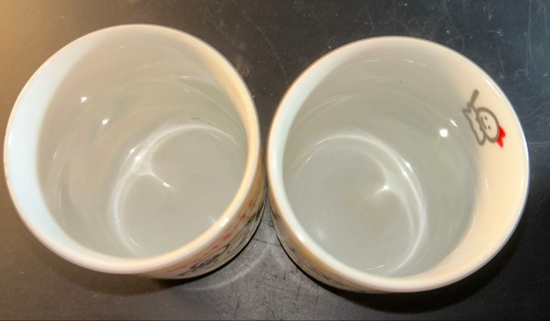 【当時品 昭和レトロ】サンリオ けろけろけろっぴ ミニグラス&湯呑み各2個セット