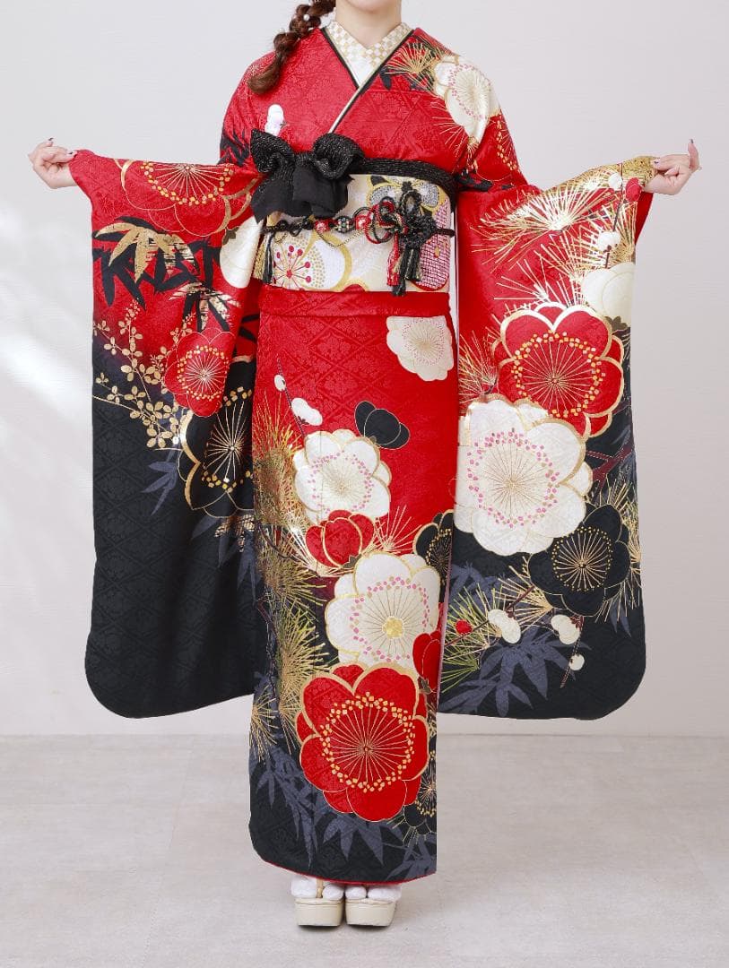 ≪美品≫正絹　振袖9点フルセット【864】【155cm~165cmの方用】