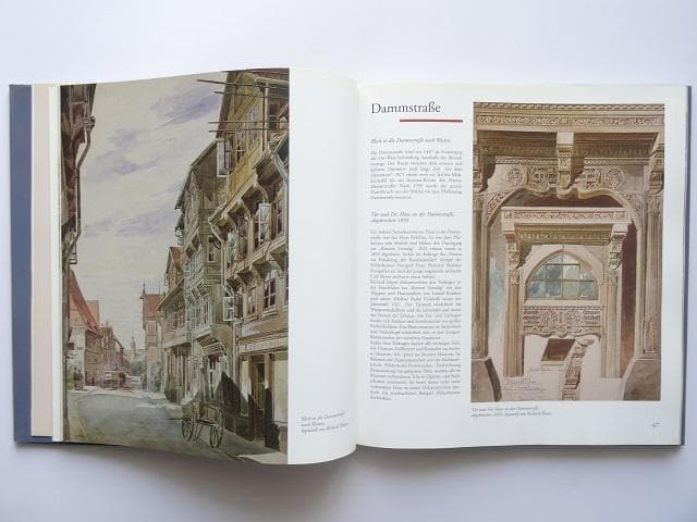 洋書◆水彩画で描いたヒルデスハイム旧市街 作品写真集 本 画集 ドイツ 風景画