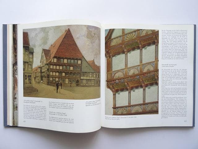 洋書◆水彩画で描いたヒルデスハイム旧市街 作品写真集 本 画集 ドイツ 風景画