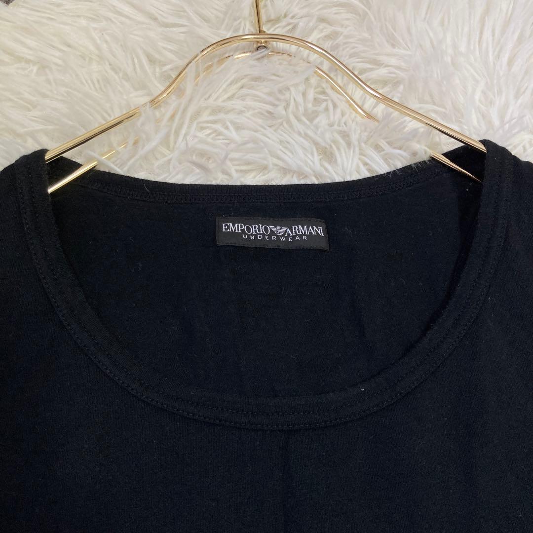EMPORIO ARMANI プリント入りタンクトップ ブラック USA S 赤