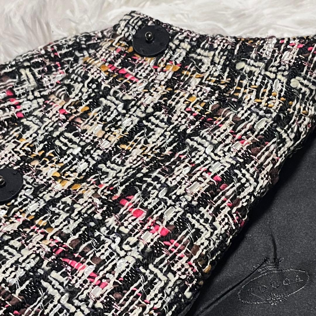 タグ付き✨️大きいサイズ TOCCA ツイードコート ラメ加工 ノーカラー XL