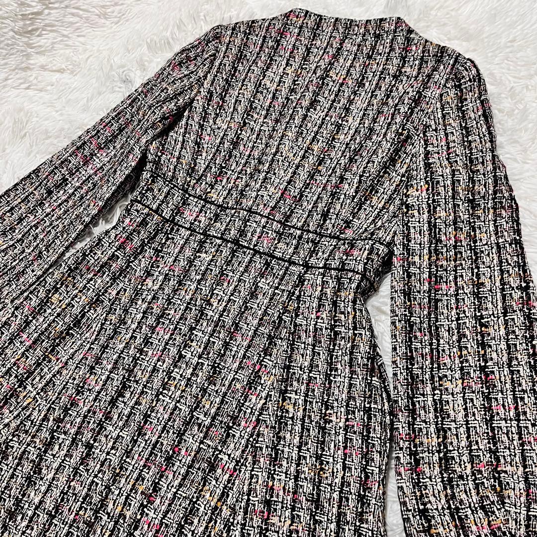 タグ付き✨️大きいサイズ TOCCA ツイードコート ラメ加工 ノーカラー XL