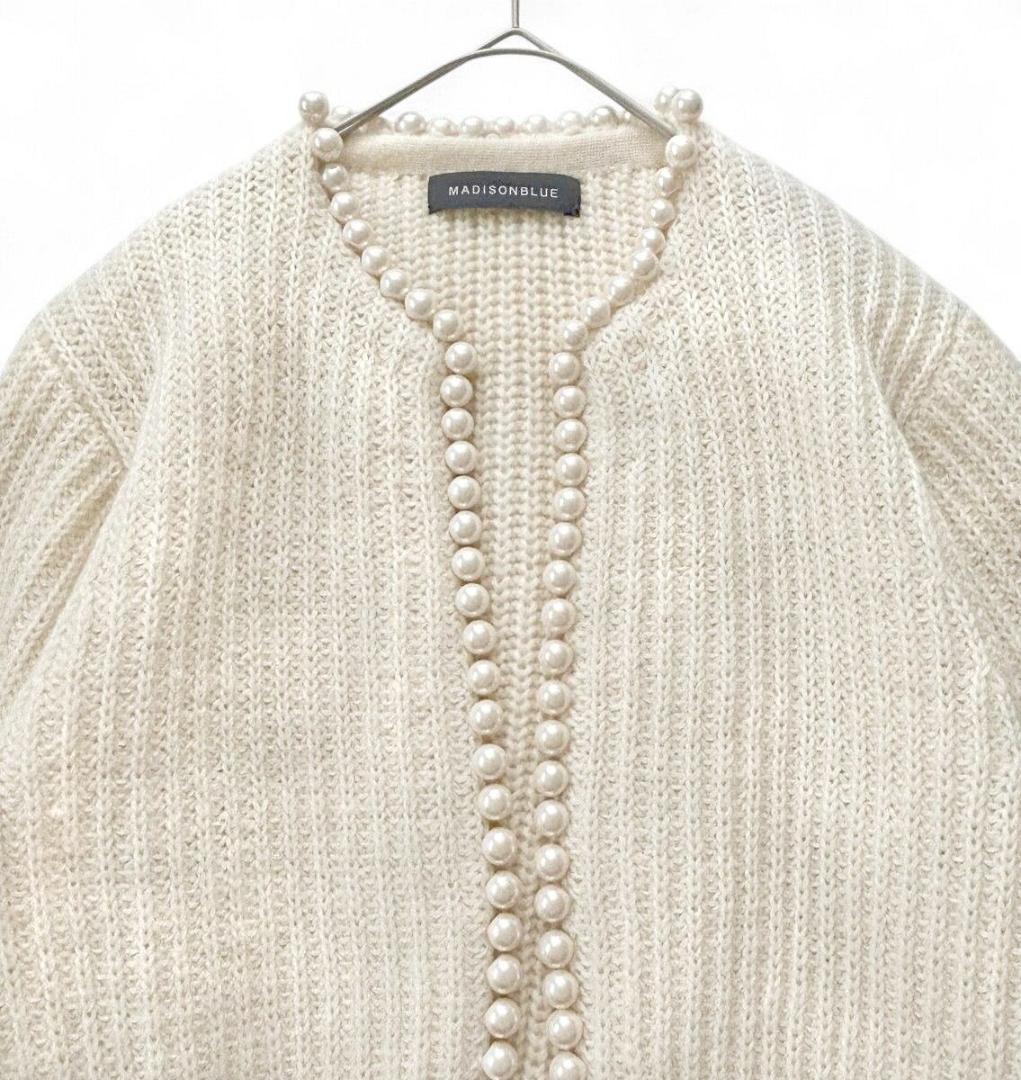 新品同様　93,500円　MADISONBLUE　パールカーディガン アイボリー