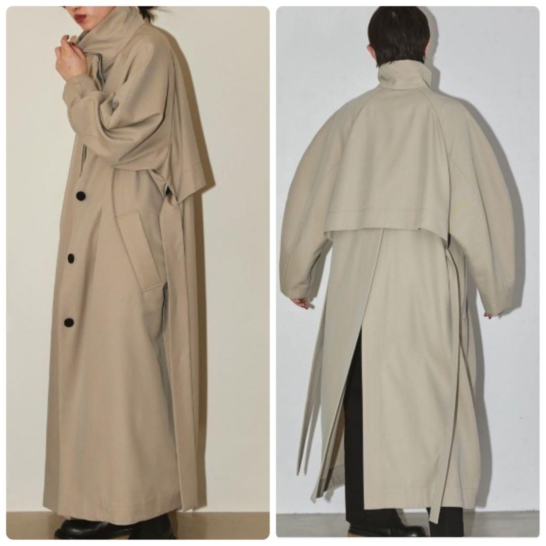トゥデイフル 4.9万円　スタンドカラー ロング トレンチコート　ベルト付き