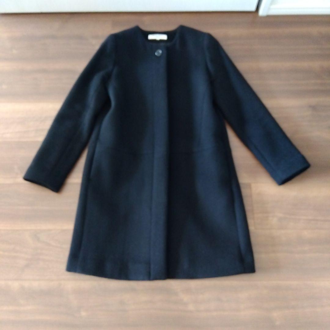Sサイズ　黒　ナチュラルビューティベーシック　ノーカラーコート