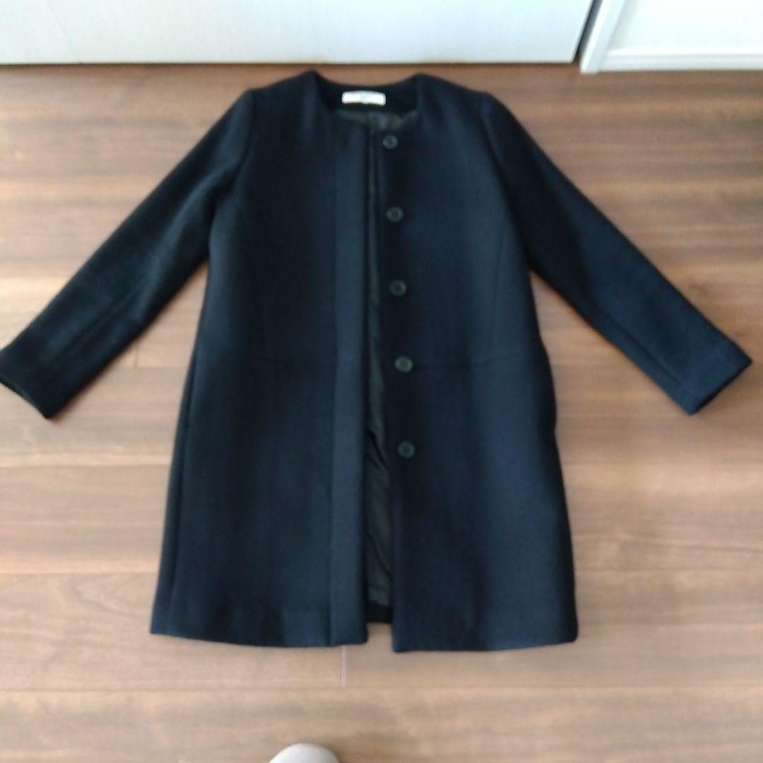 Sサイズ　黒　ナチュラルビューティベーシック　ノーカラーコート