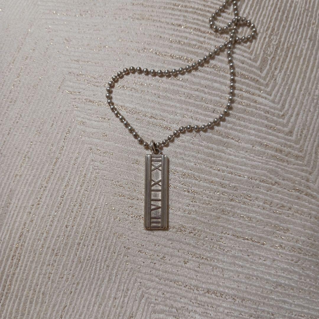 TIFFANY　アトラスバー　シルバー 長方形ペンダント ネックレス