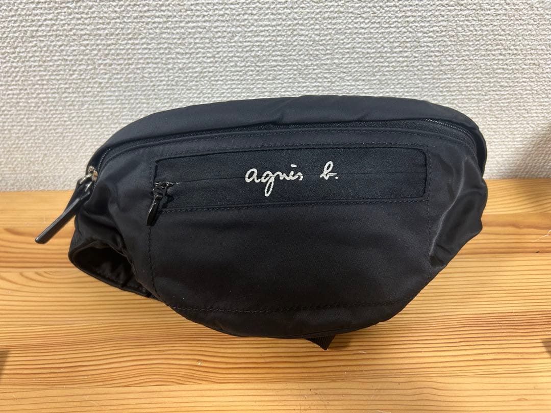 agnès b. ブラック ボディバッグ　ユニセックス