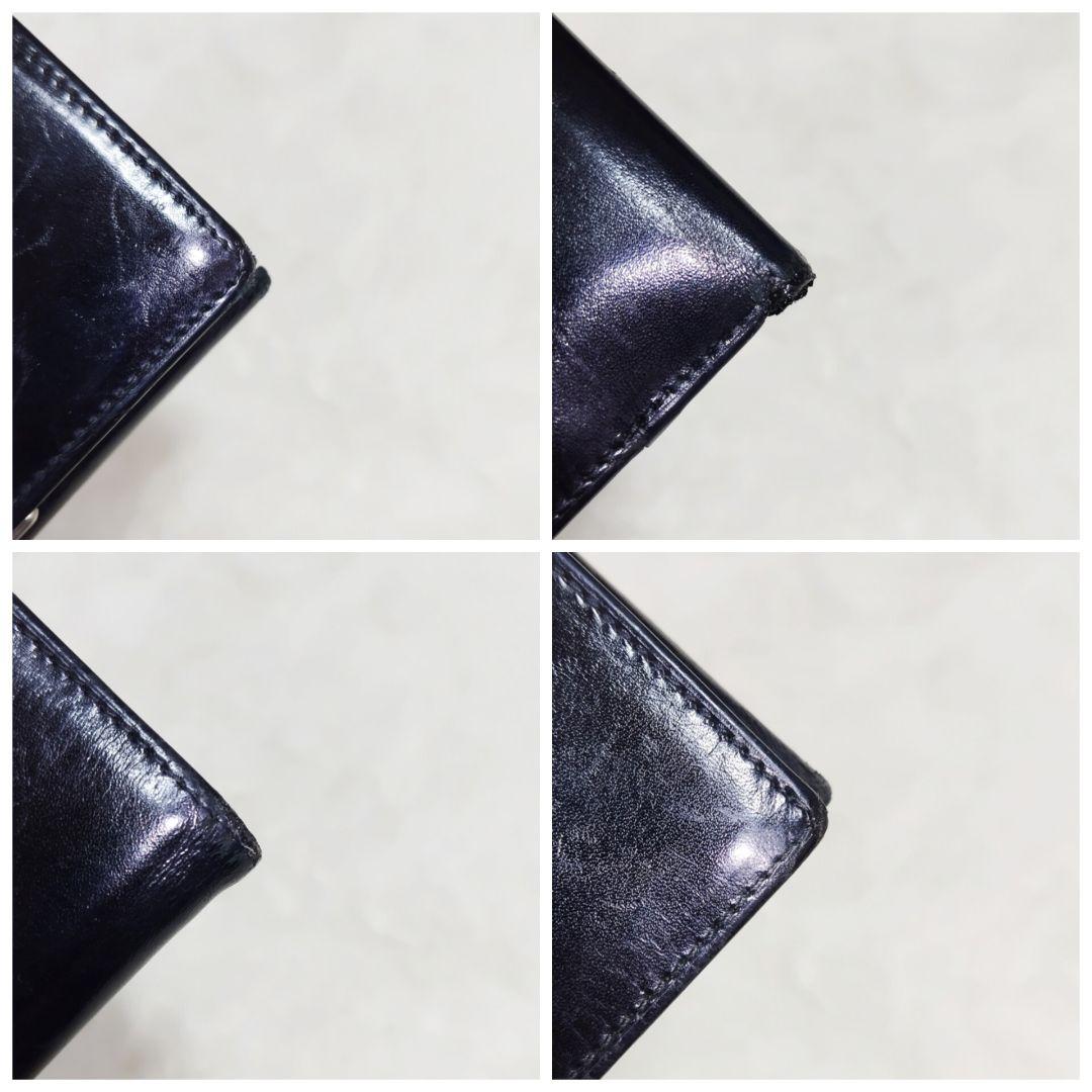 プラダ PRADA 二つ折り財布 パテントレザー エナメル がま口