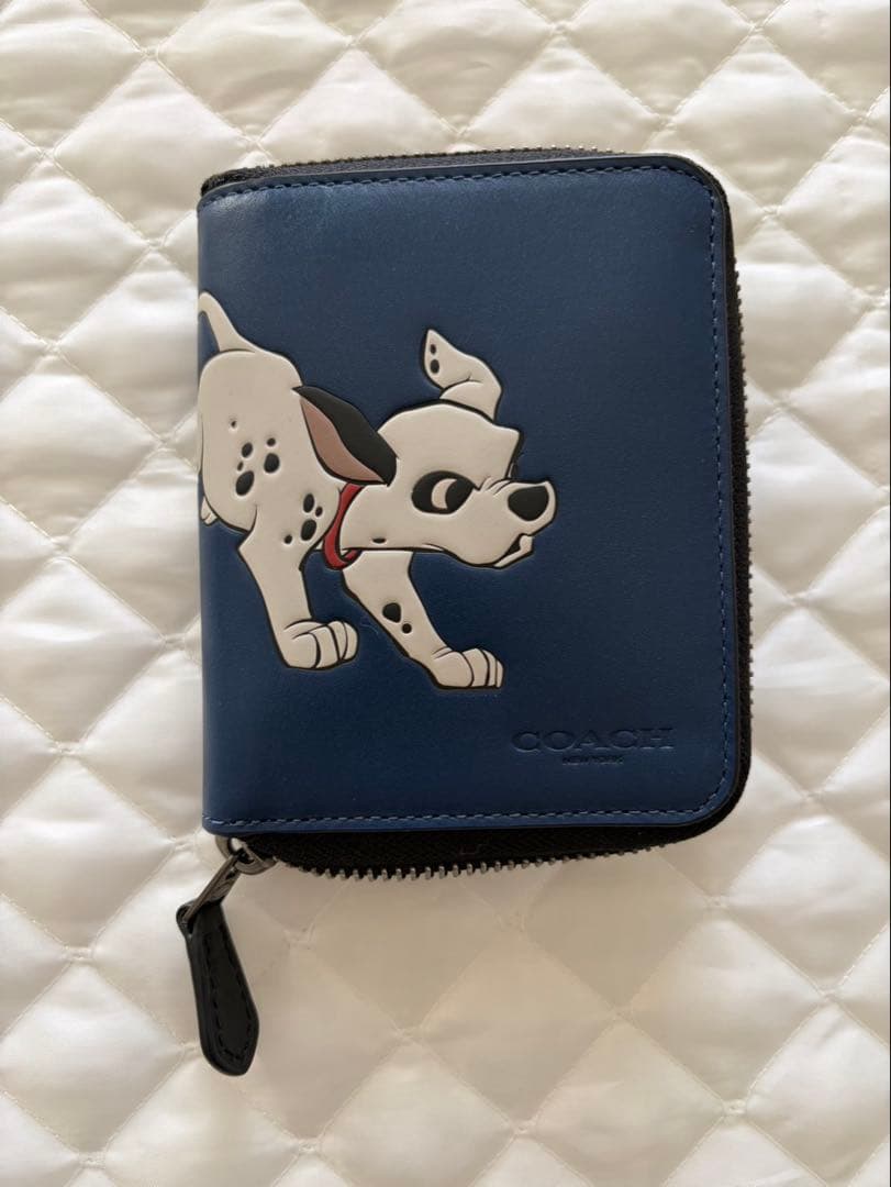 COACH 本革レザー 二つ折り財布 101匹わんちゃん ディズニー