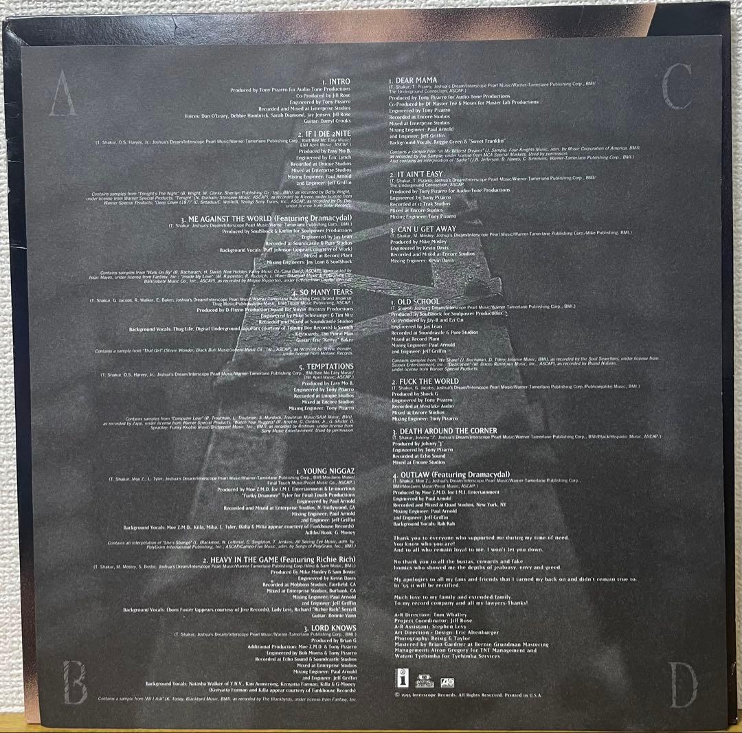 洋楽 2PAC/ME AGAINST THE WORLD 2LP
