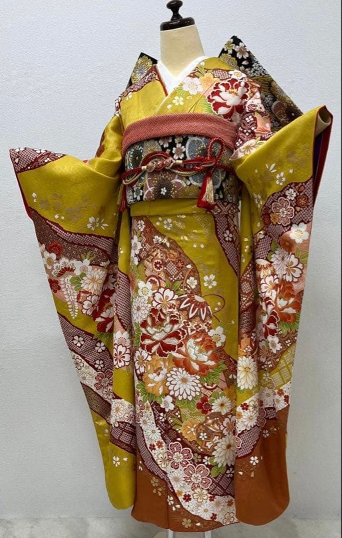 振り袖　フルセット　別誂長襦袢　成人式　金彩加工　刺繍入り　結婚式　790