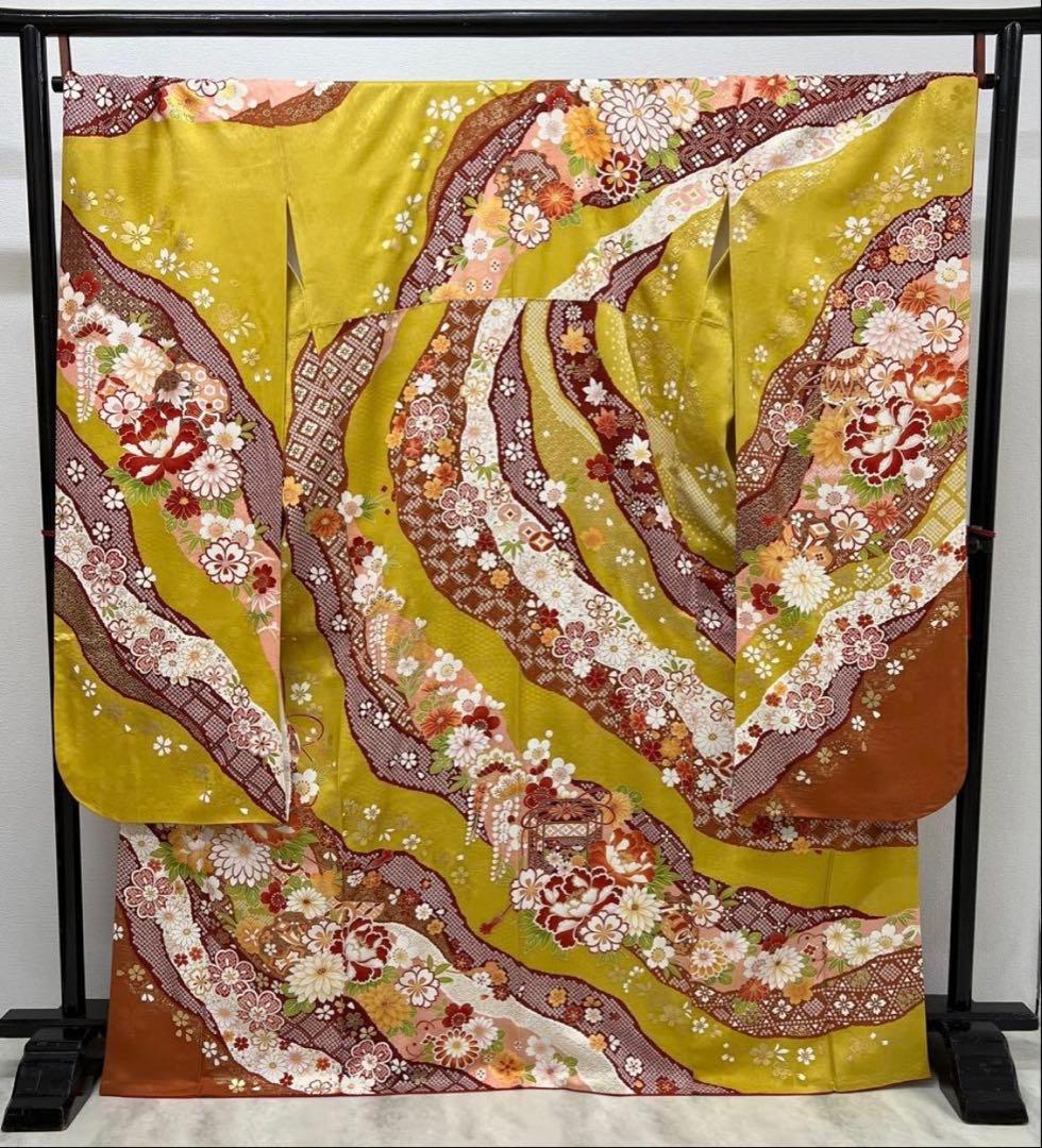 振り袖　フルセット　別誂長襦袢　成人式　金彩加工　刺繍入り　結婚式　790
