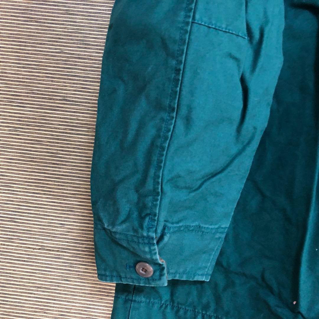 【エルエルビーン】カバーオール　モスグリーン　コーデュロイ　チェック柄　77