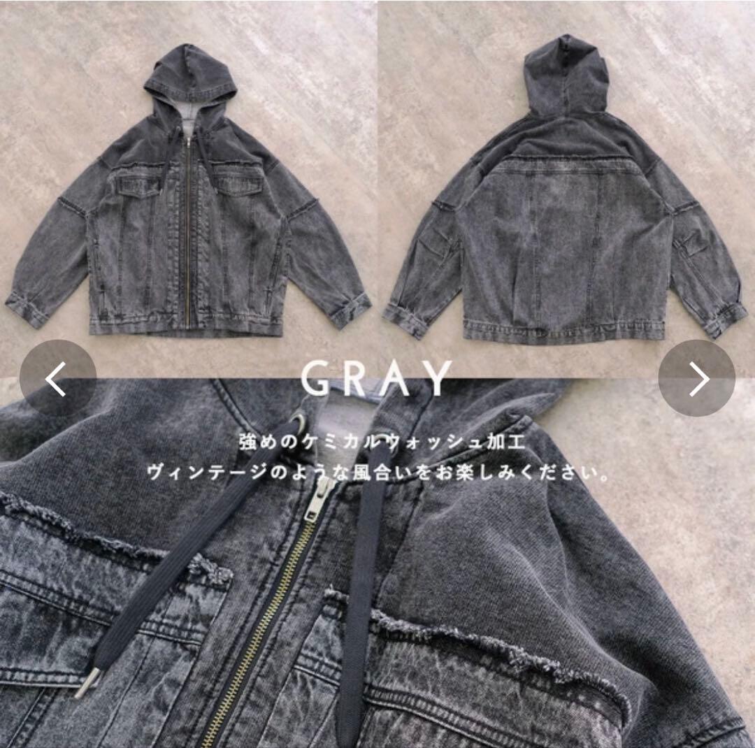sammy さん mililopiulu ケミカルデニム パーカー GLAY