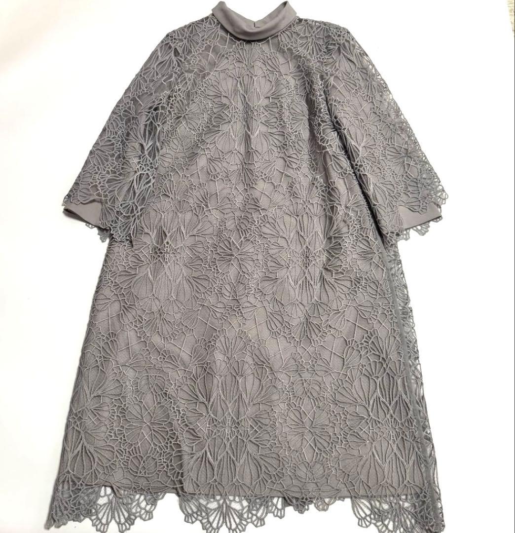 ADORE アドーア　アールデコレースワンピース　グレー