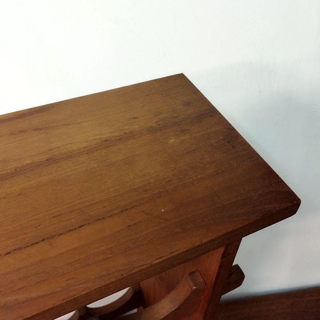 【teak wood】チーク材 ワインラック 12本収納　楔 ヴィンテージ