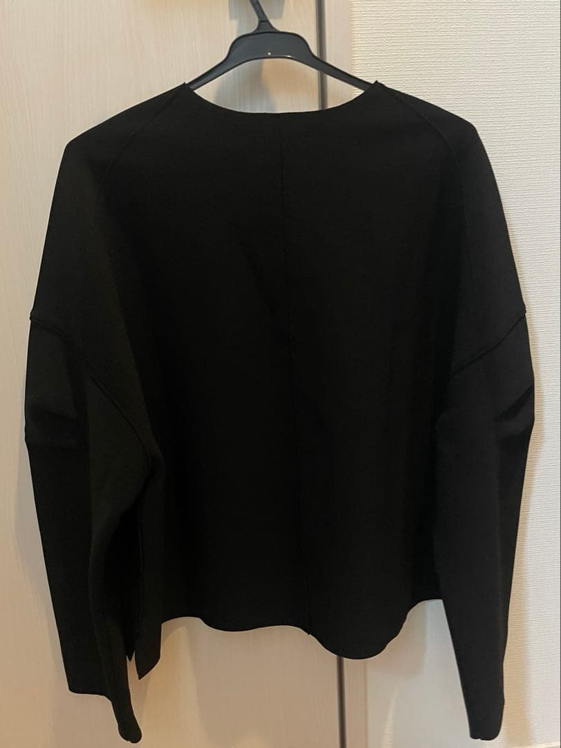 YONFA クーコーVネックルーズカーディガン (black)