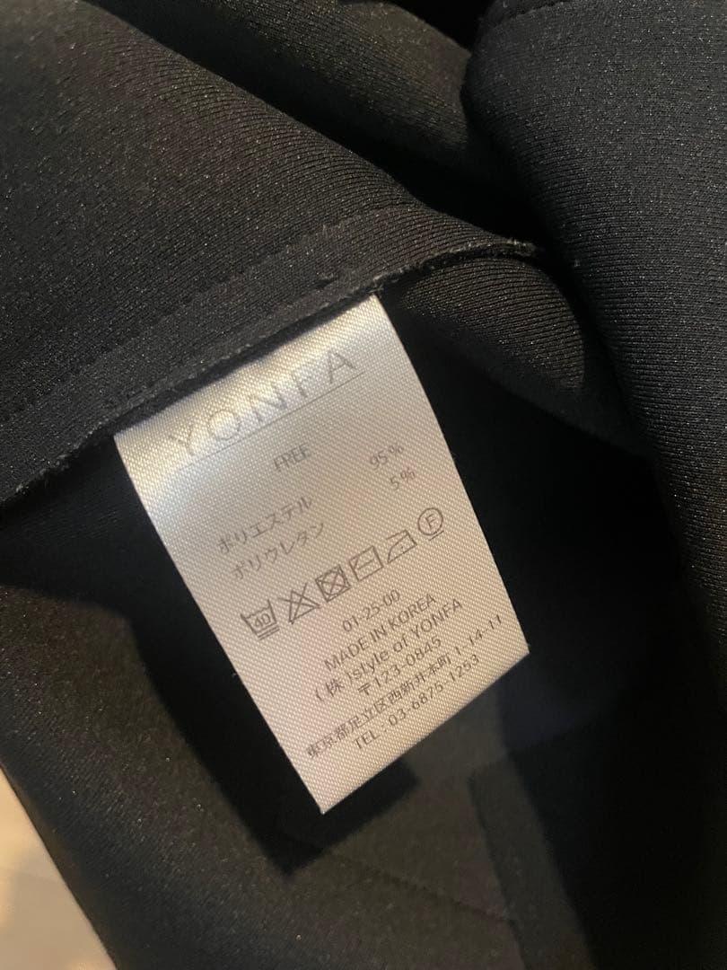 YONFA クーコーVネックルーズカーディガン (black)