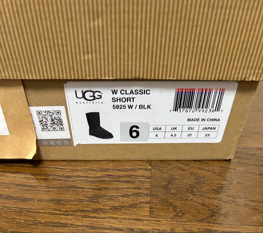 UGG W CLASSIC SHORTブラックショート 6 23cm 未使用
