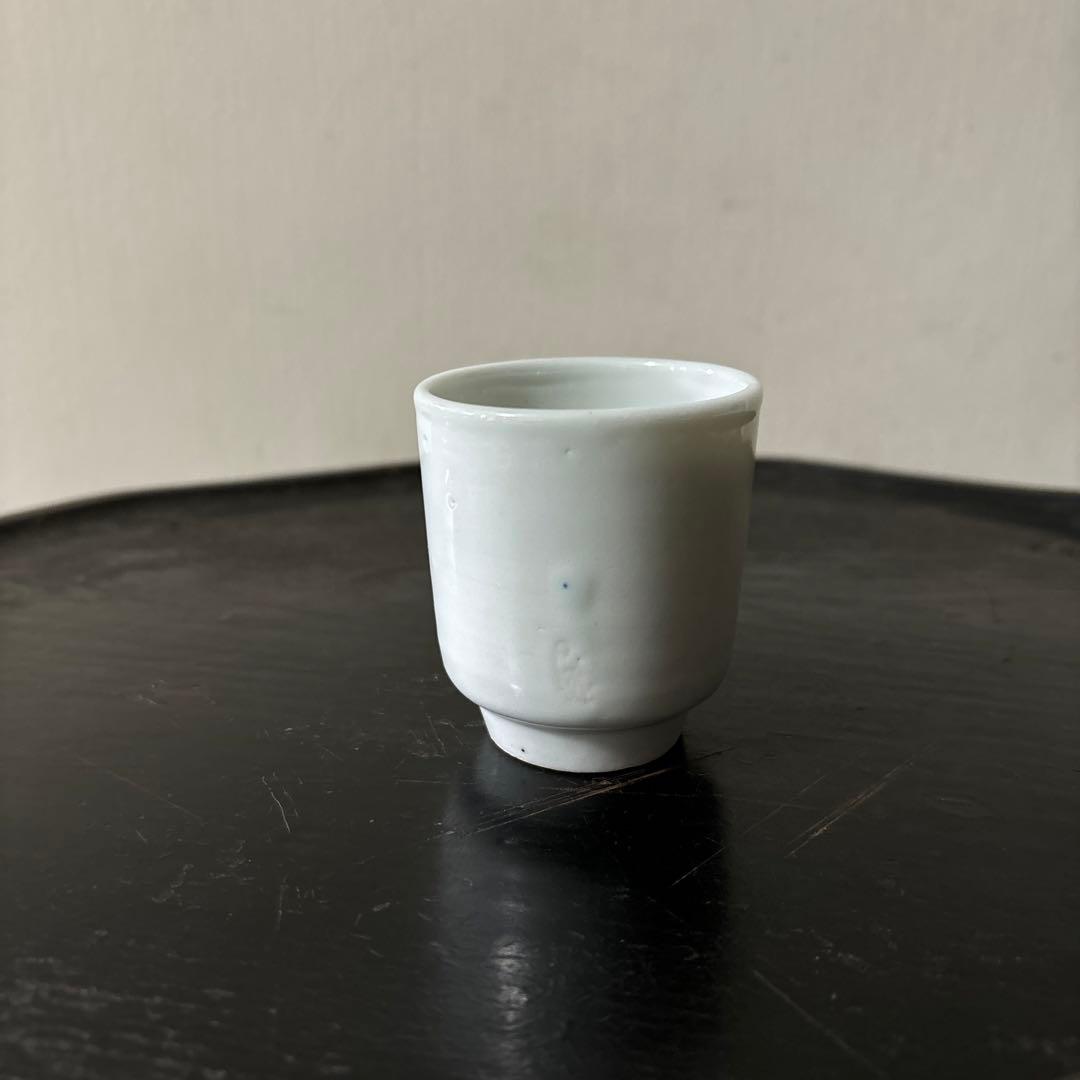 アンティーク　白磁筒盃　瀬戸　伊万里　ぐい呑　盃　酒器　古道具　検:韓国.李朝