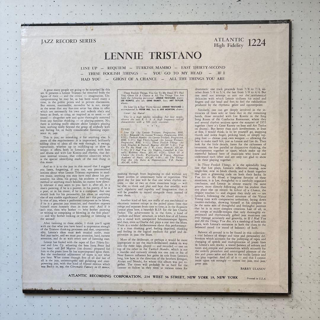 USオリジナル lennie tristano TRISTANO