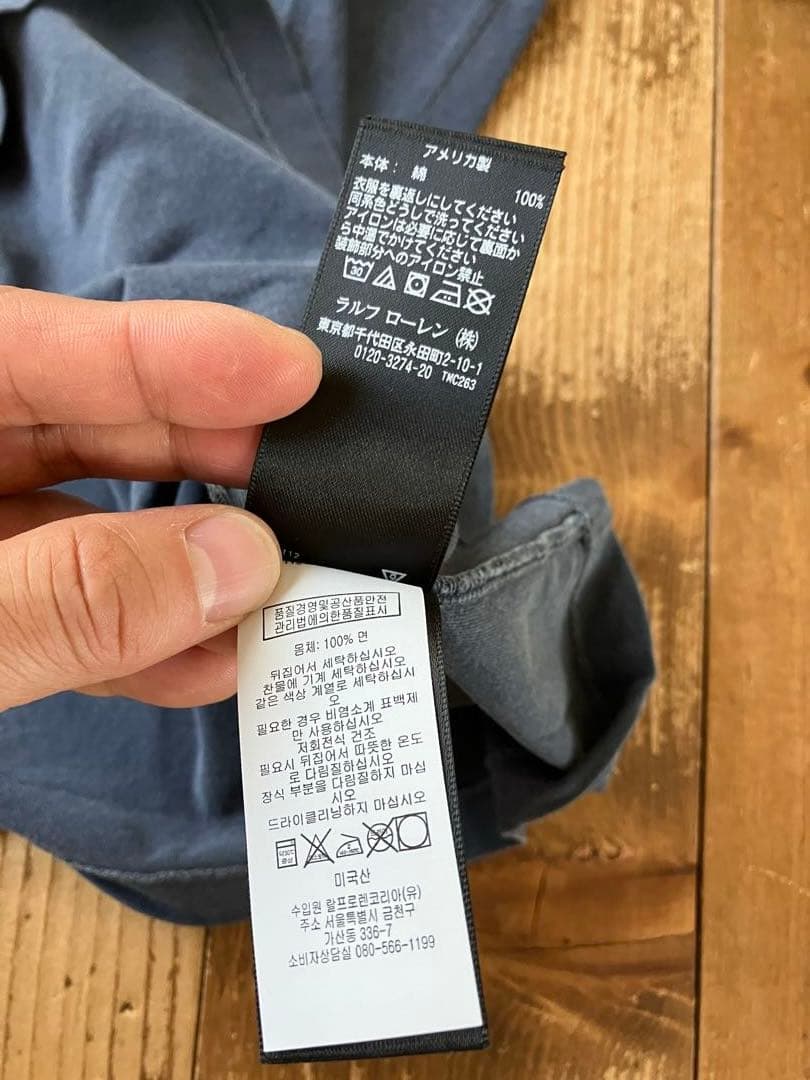 RRL DOUBLERL 半袖Tシャツ S 紺 USA製 RALPHLAUREN