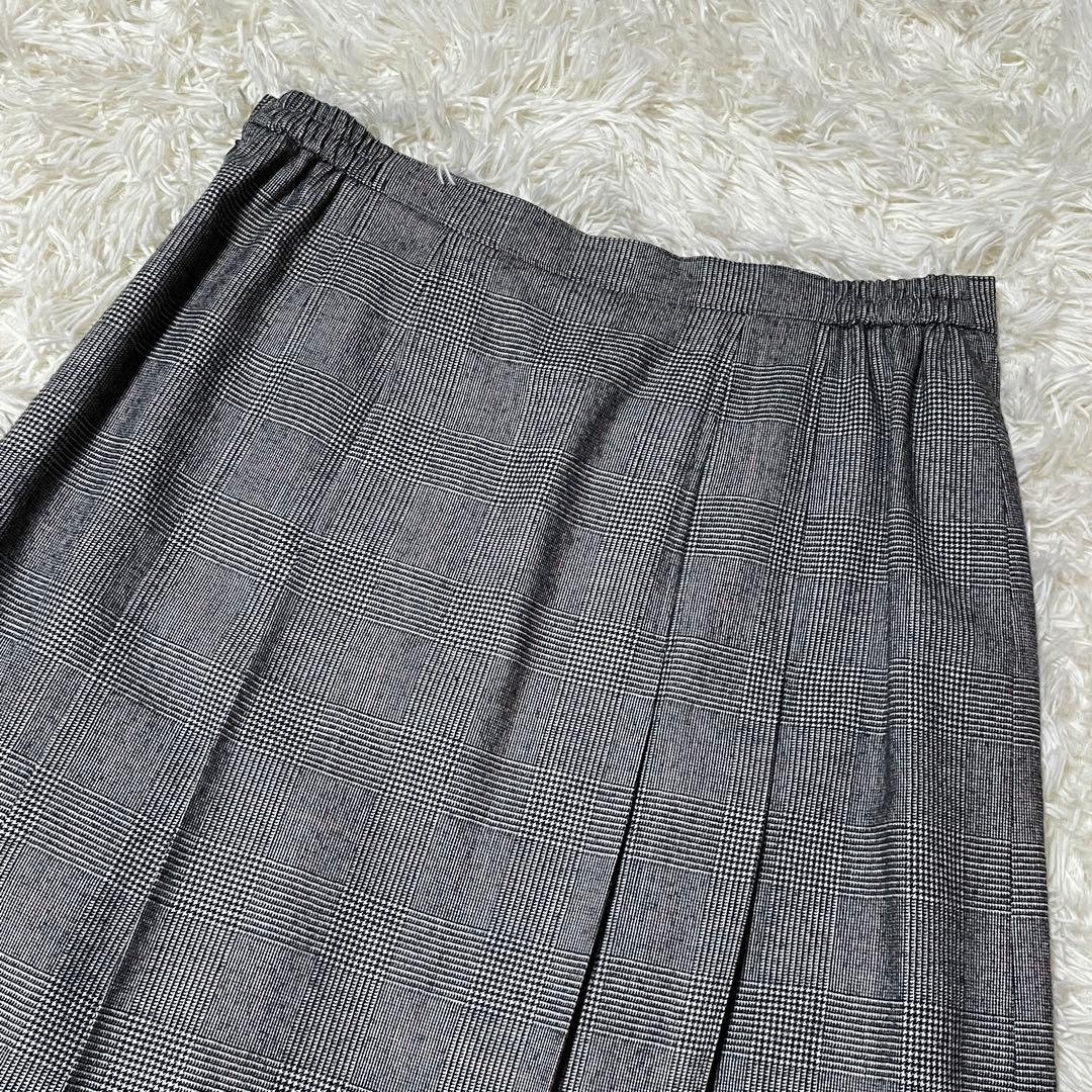 【美品】バーバリーロンドン スカート チェック 13 グレー 大きいサイズ