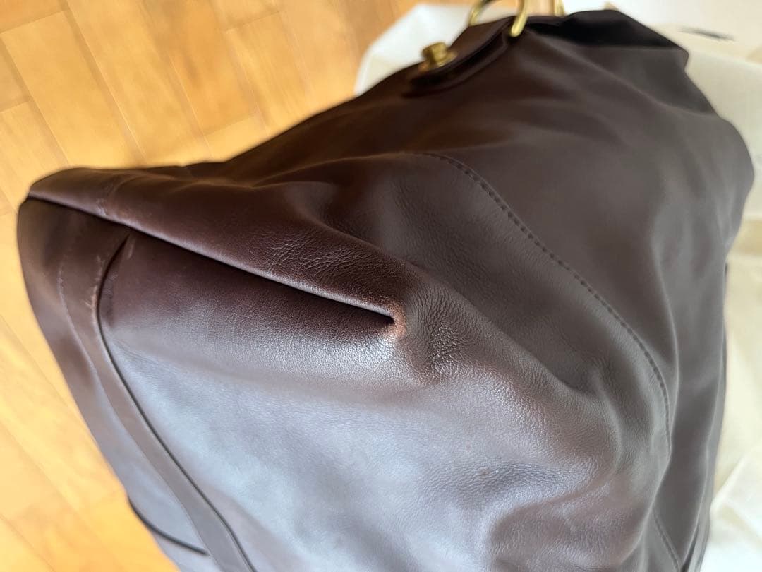COACH コーチ　ブラウン　レザーボストンバッグ　ショルダーベルト付き