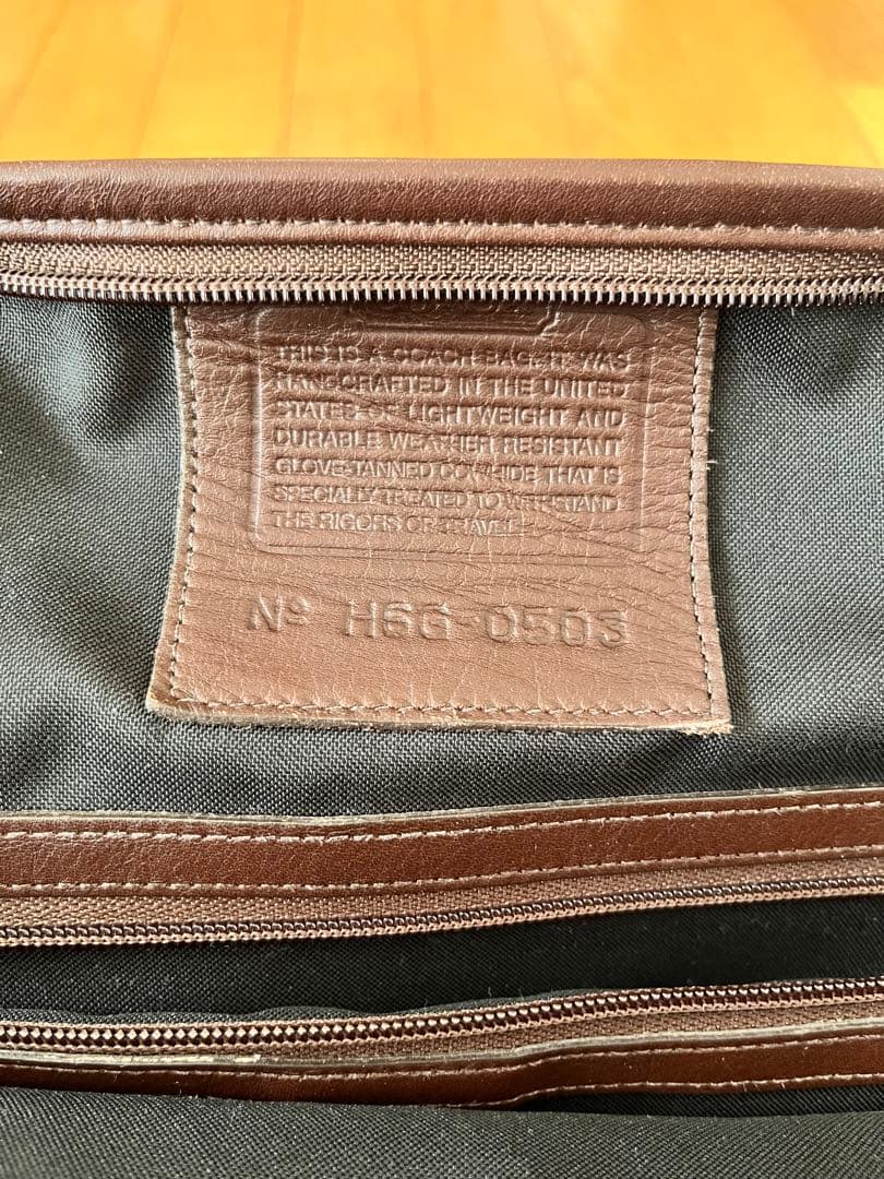 COACH コーチ　ブラウン　レザーボストンバッグ　ショルダーベルト付き