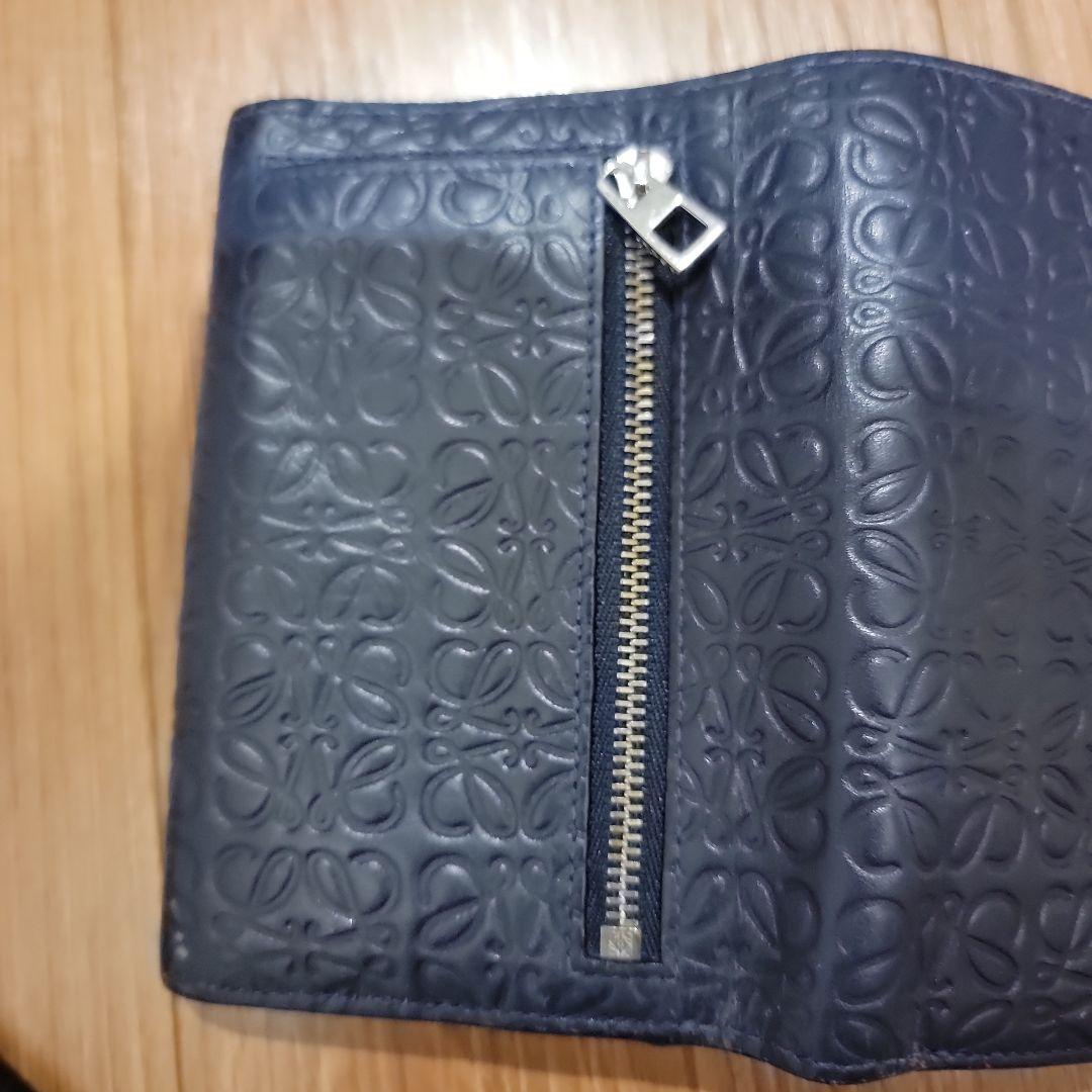 ✨極美品✨ ロエベ 折り財布 リピート アナグラム レザー ネイビー