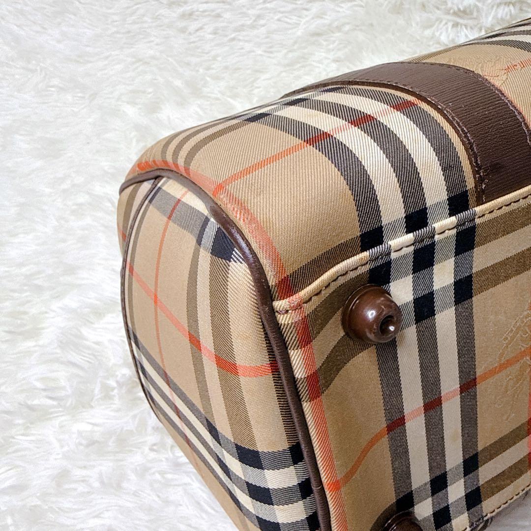 BURBERRY バーバリー ミニボストンバッグ ノバチェック プレートロゴ