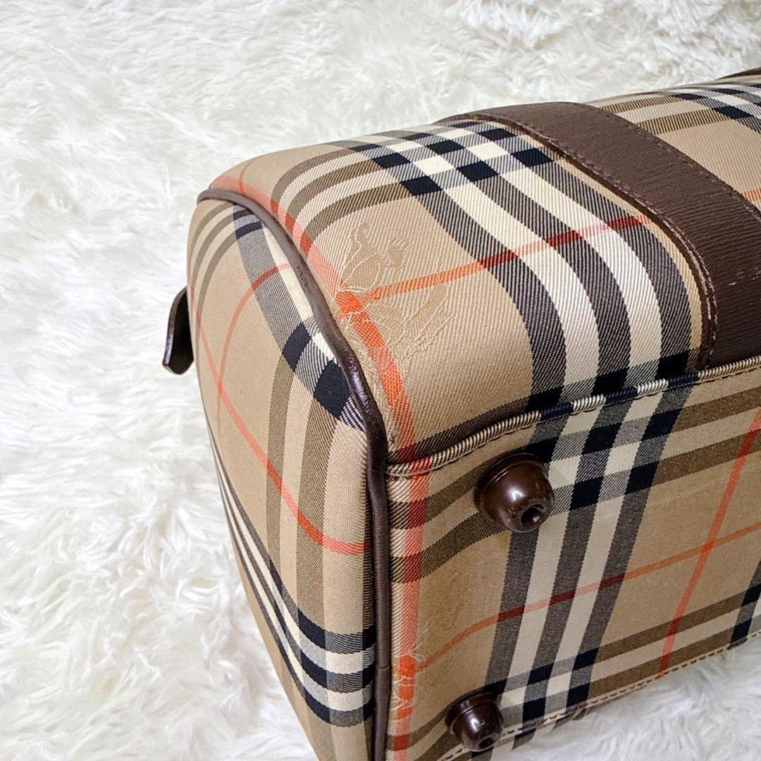 BURBERRY バーバリー ミニボストンバッグ ノバチェック プレートロゴ