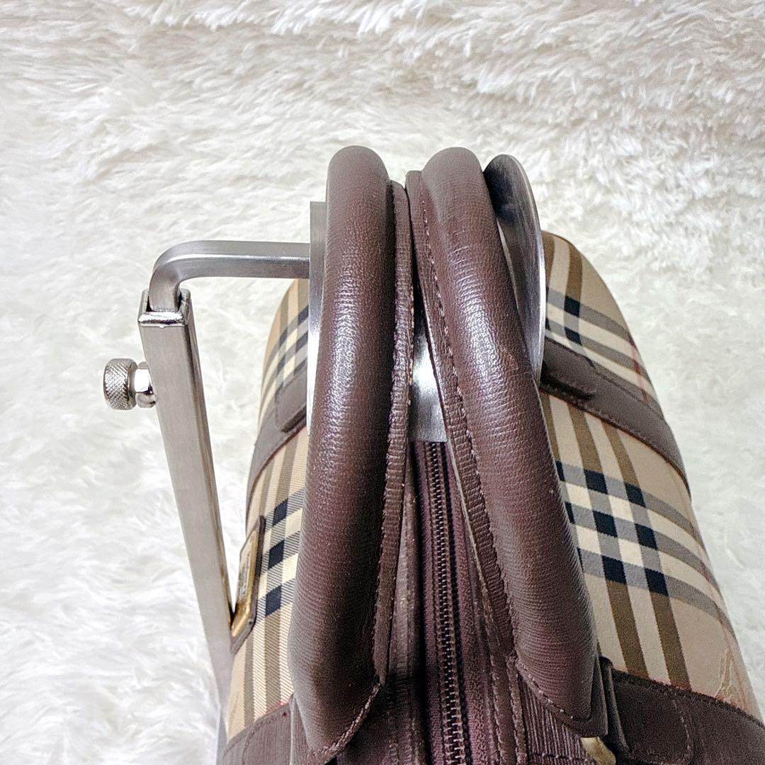 BURBERRY バーバリー ミニボストンバッグ ノバチェック プレートロゴ