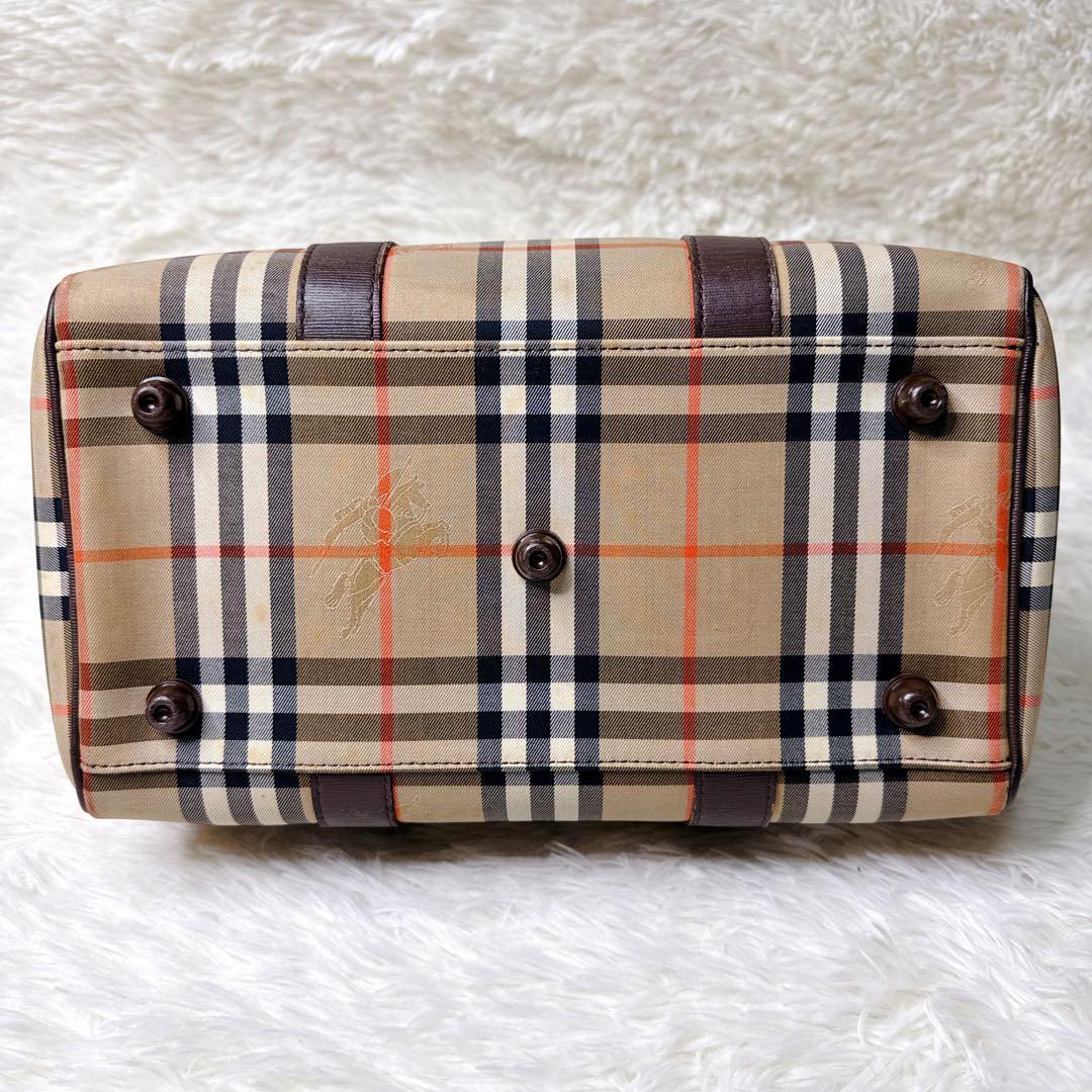 BURBERRY バーバリー ミニボストンバッグ ノバチェック プレートロゴ