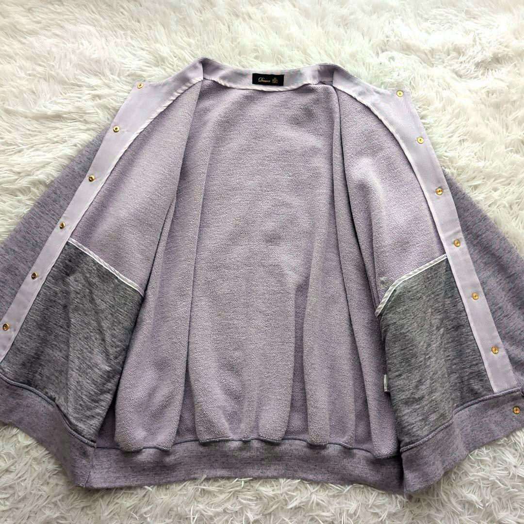 現行 ドゥロワー コットンカシミヤ裏毛ドットボタンカーディガン 2 美品