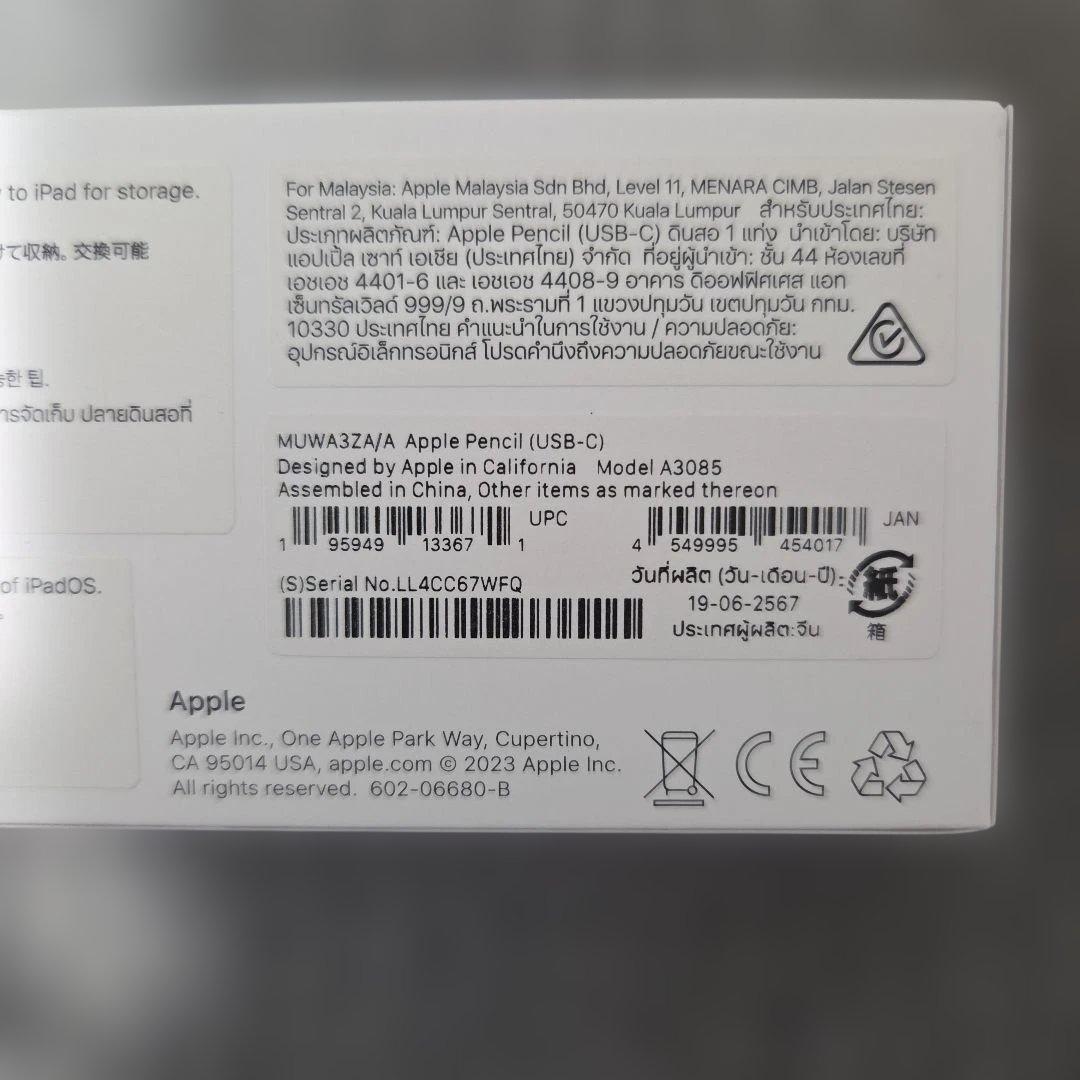 iPadアクセサリー Apple Pencil (USB-C) A3085