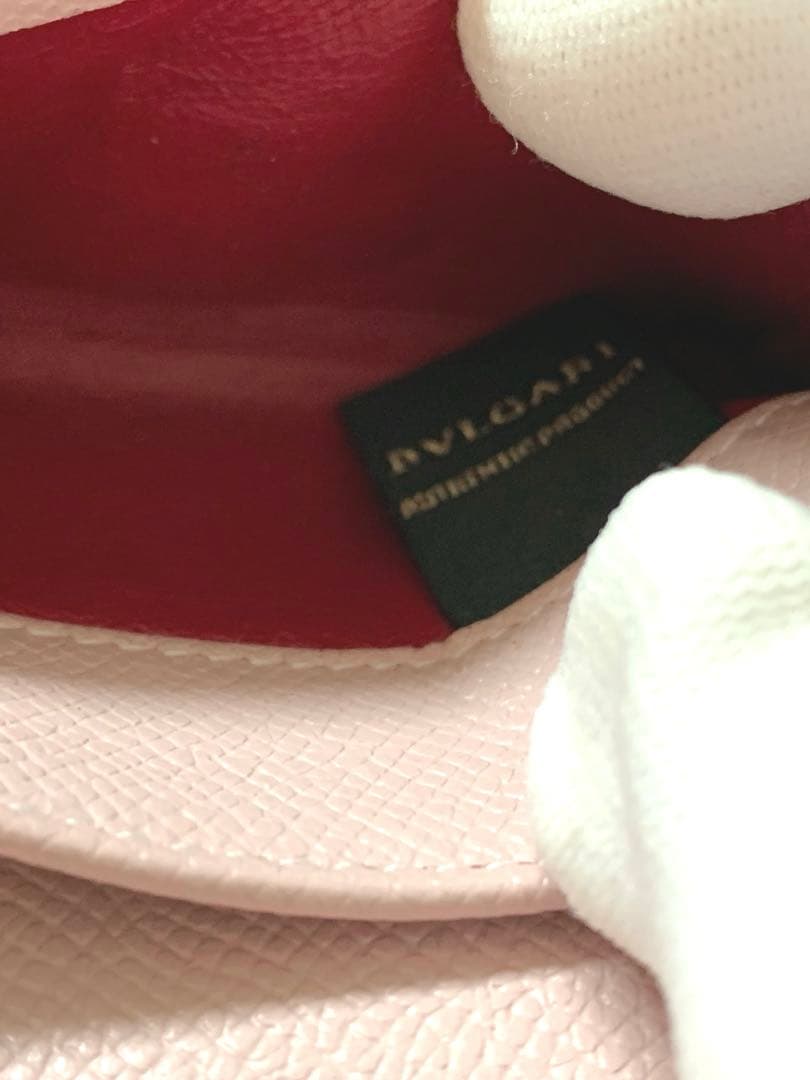 BVLGARI ブルガリ 名刺入れ カードケース レザー ピンクレザー