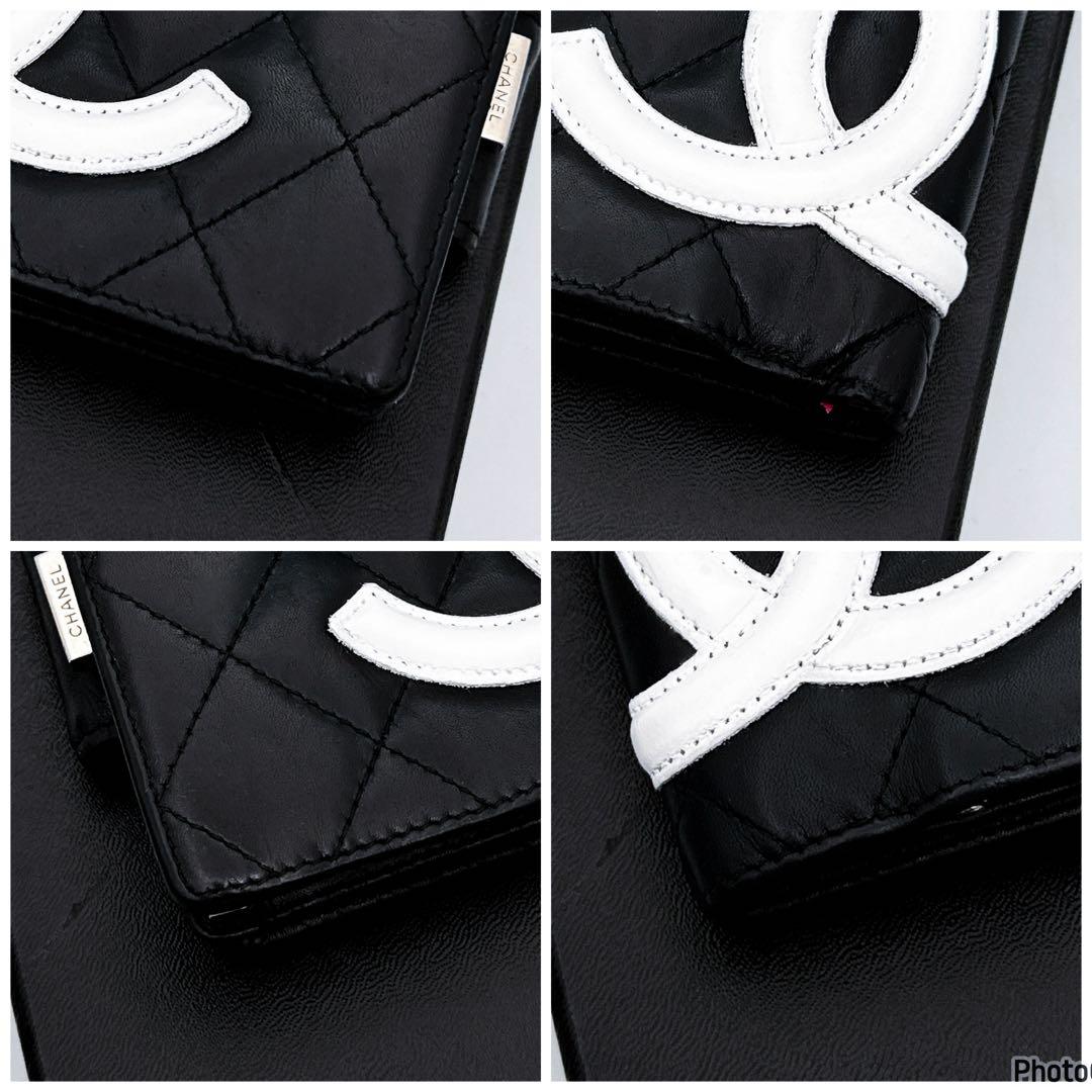 シャネル✨カンボン✨ココマーク✨ブラック✨二つ折り　財布　86