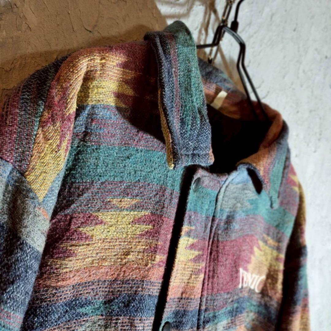 made in England ワークジャケット　カバーオール　チマヨ柄　古着.