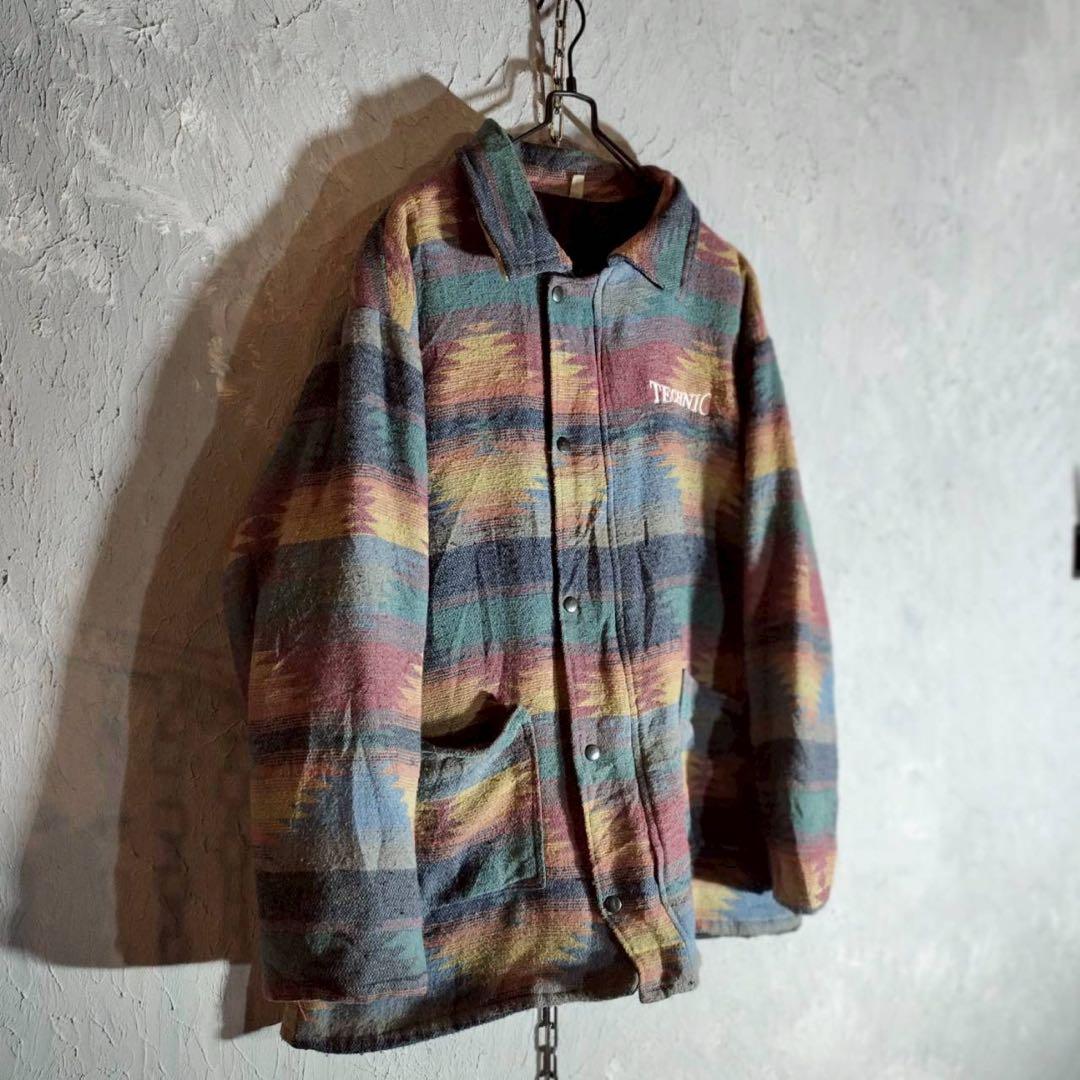 made in England ワークジャケット　カバーオール　チマヨ柄　古着.
